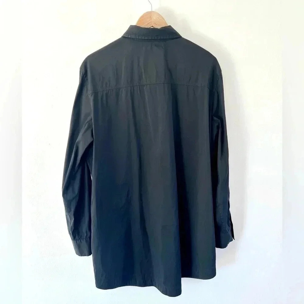 Layfayette 148 New‎ York Black Long Sleeve Roll Tab Shirtdress/Tunic Top Size 16 - Picture 5 of 12